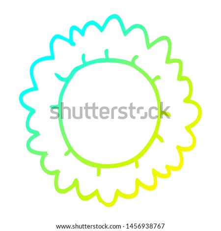 cold gradient line drawing of a cartoon flower