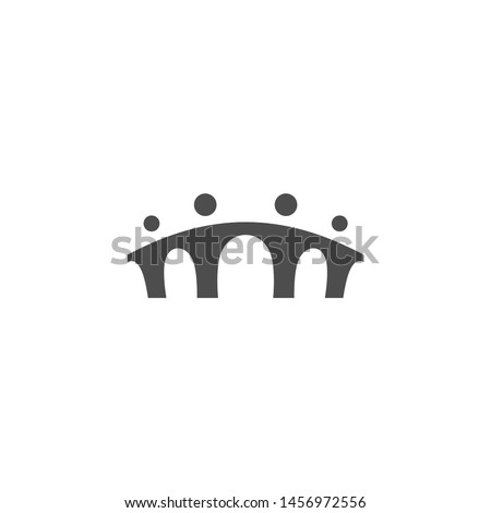 bridge people family together human unity logo vector icon Royalty-Free Stock Photo #1456972556