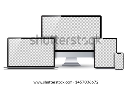 Set technology devices with empty display - vector Royalty-Free Stock Photo #1457036672