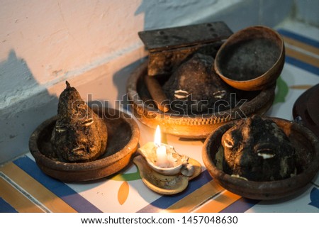 Religious offering of the Yoruba religion. Royalty-Free Stock Photo #1457048630