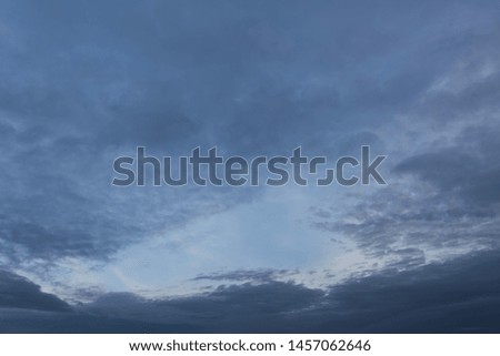 Evening sky with clouds and moon