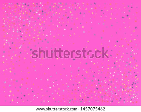 Pink color background. Stars confetti. Common colorific design. Stars confetti. Background confetti with stars.