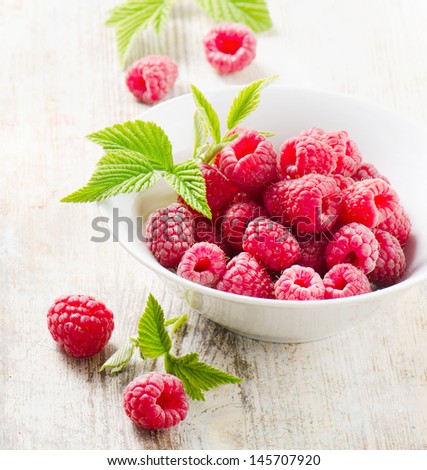 Fresh raspberries .Selective focus