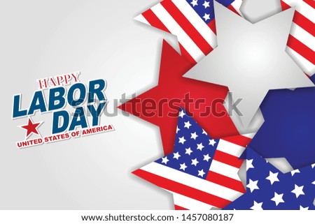 Happy Labor Day vector illustration. American flag inside scattered stars. USA national holidat design concept.