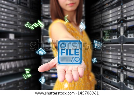 Programmer in data center room and file system for service 