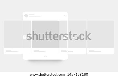 Mobile page with interface carousel post on social network. Vector illustration