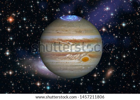 Jupiter and outer space, galaxies. The elements of this image furnished by NASA.

