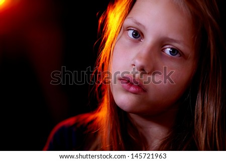 Portrait of a depressed teen girl