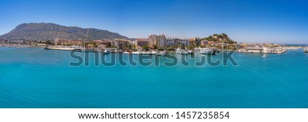 Denia skyline panoramic in Alicante of Spain Royalty-Free Stock Photo #1457235854