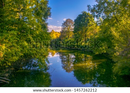Amazing lake in the Arboretum. Ataturk Arboretum Botanic Park in Istanbul Royalty-Free Stock Photo #1457262212