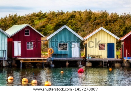 From Beautiful Breviks Fishing Harbor on the Southern Koster Island, Sweden Royalty-Free Stock Photo #1457278889