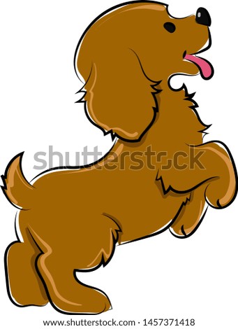 Little cute brown dog, illustration, vector on white background.