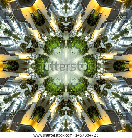 San Diego street view of a fractal night