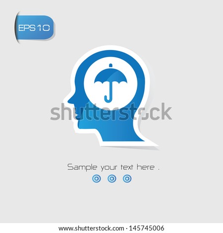 Umbrella Brain Thinking symbol,vector