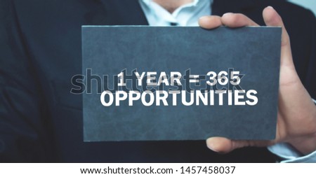 One Year Equals 365 Opportunities Inspirational Motivational Business Quote Background Stock Photos And Images Avopix Com