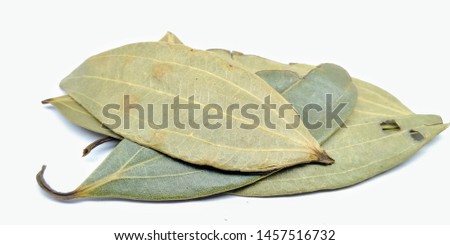 A picture of bay leaf's isolated on white background