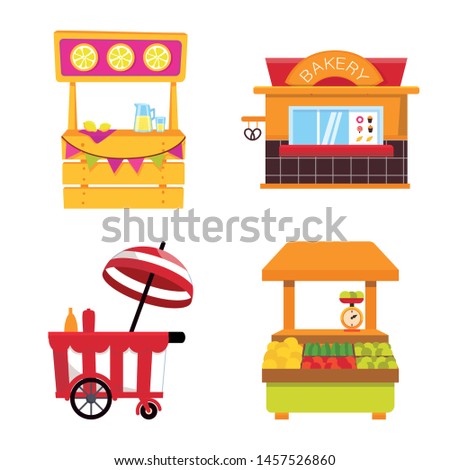Vector design of and booth logo. Set of and vending stock vector illustration.