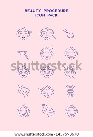 Cosmetology line icons set. Cosmetic surgery, beauty, marking, skin, and more. Royalty-Free Stock Photo #1457593670