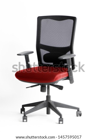 office chair with wheel over white background with shadow