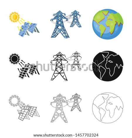Vector design of innovation and technology sign. Collection of innovation and nature stock vector illustration.