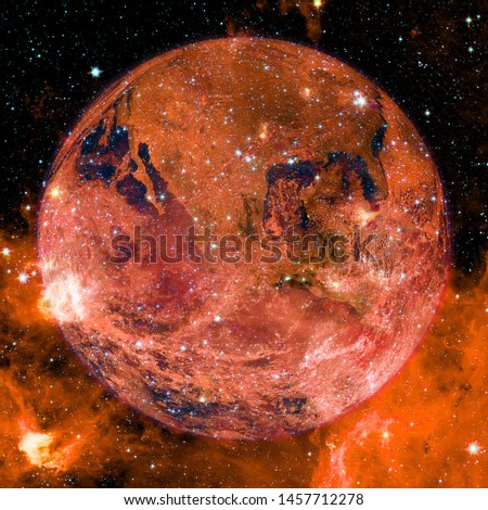 Planet Earth in deep space, cosmic landscape. Elements of this image furnished by NASA