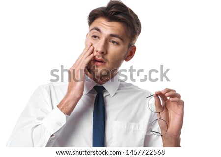 Business man in a shirt on a white background