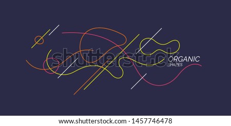 Bright poster with dynamic waves. Vector illustration minimal flat style. Abstract background.