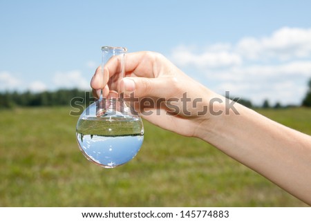 Water Purity Test, liquid in laboratory glassware Royalty-Free Stock Photo #145774883