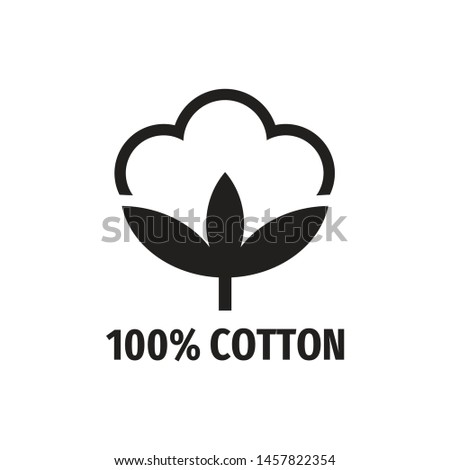 100% cotton - web black icon design.  Natural fiber sign. Vector illustration.  Royalty-Free Stock Photo #1457822354
