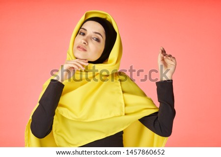 Muslim yellow hijab charm indonesia religion islam fashion