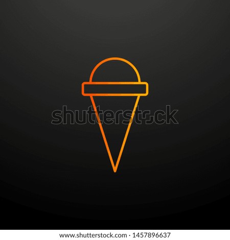 Ice-cream in horn nolan icon. Elements of fast food set. Simple icon for websites, web design, mobile app, info graphics