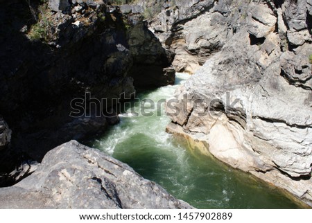 Stream between rocks in beautiful British Columbia