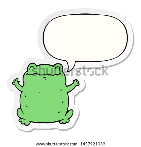 cartoon toad with speech bubble sticker