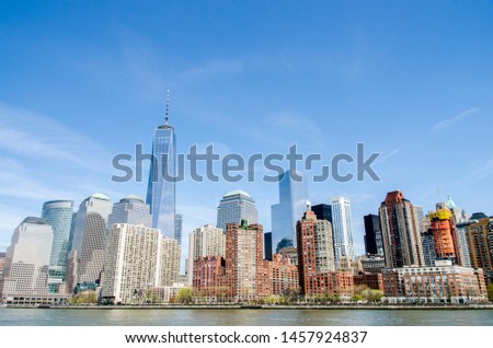 New York Skyline Blue skies USA