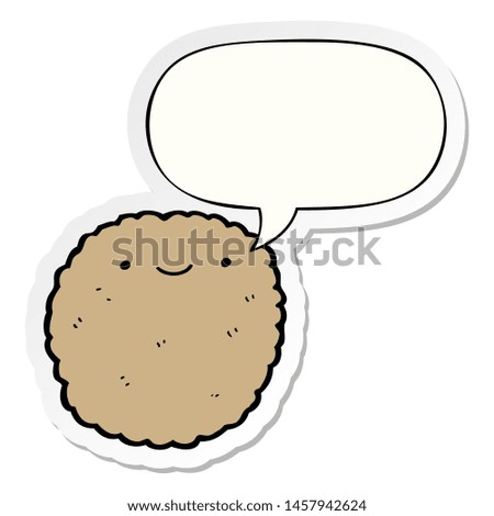 cartoon biscuit with speech bubble sticker