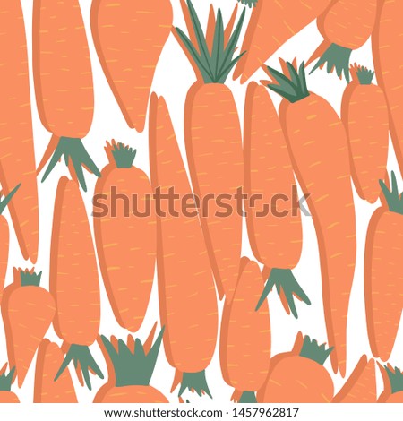 Doodle carrots wallpaper. Hand drawn carrot seamless pattern on white background. Vector illustration