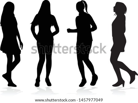 Silhouette of a woman. Vector work.