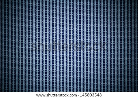 Blue and white striped textile background with black vignette border frame