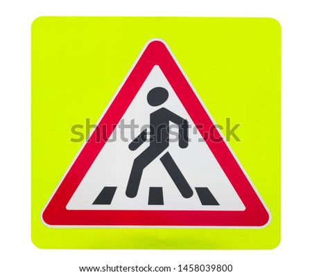 Road sign pedestrian transit isolated on white background