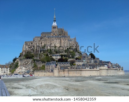 Beautiful landscape view of Mont saint michel, famous French tourist destination