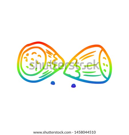 rainbow gradient line drawing of a hazelnuts