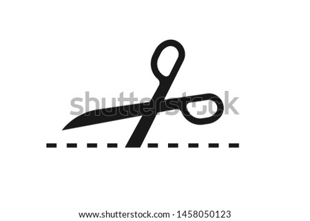 Scissors cutting black icon vector 