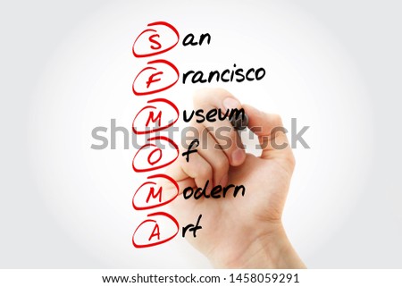 SFMOMA - San Francisco Museum of Modern Art acronym with marker, concept background