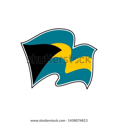 The national flag of The Bahamas. Vector illustration. Nassau
