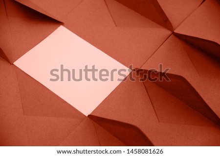 Blank white card with kraft brown paper envelope