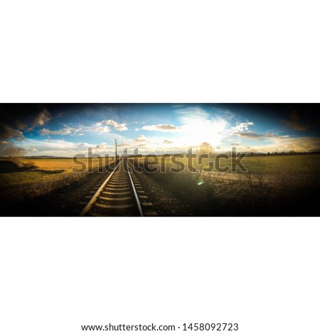 Picture of a sunny land, beautyful Landmarks, Sunshine and Railroad Tracks