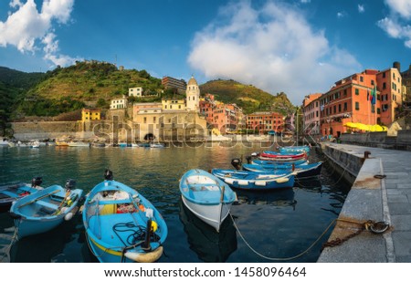 Vernazza town in Cinque Terre, Italy in the summer