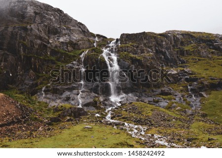 Waterfall on Mount Snowdon, Wales.
