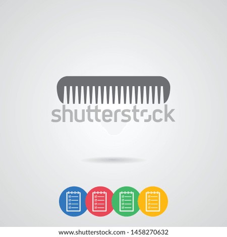 A hairbrush and a comb vector icon. A sign of a comb and a hairbrush