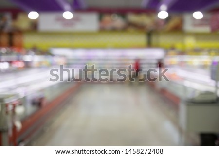 Abstract blur supermarket and retail store in shopping mall for soft background.
